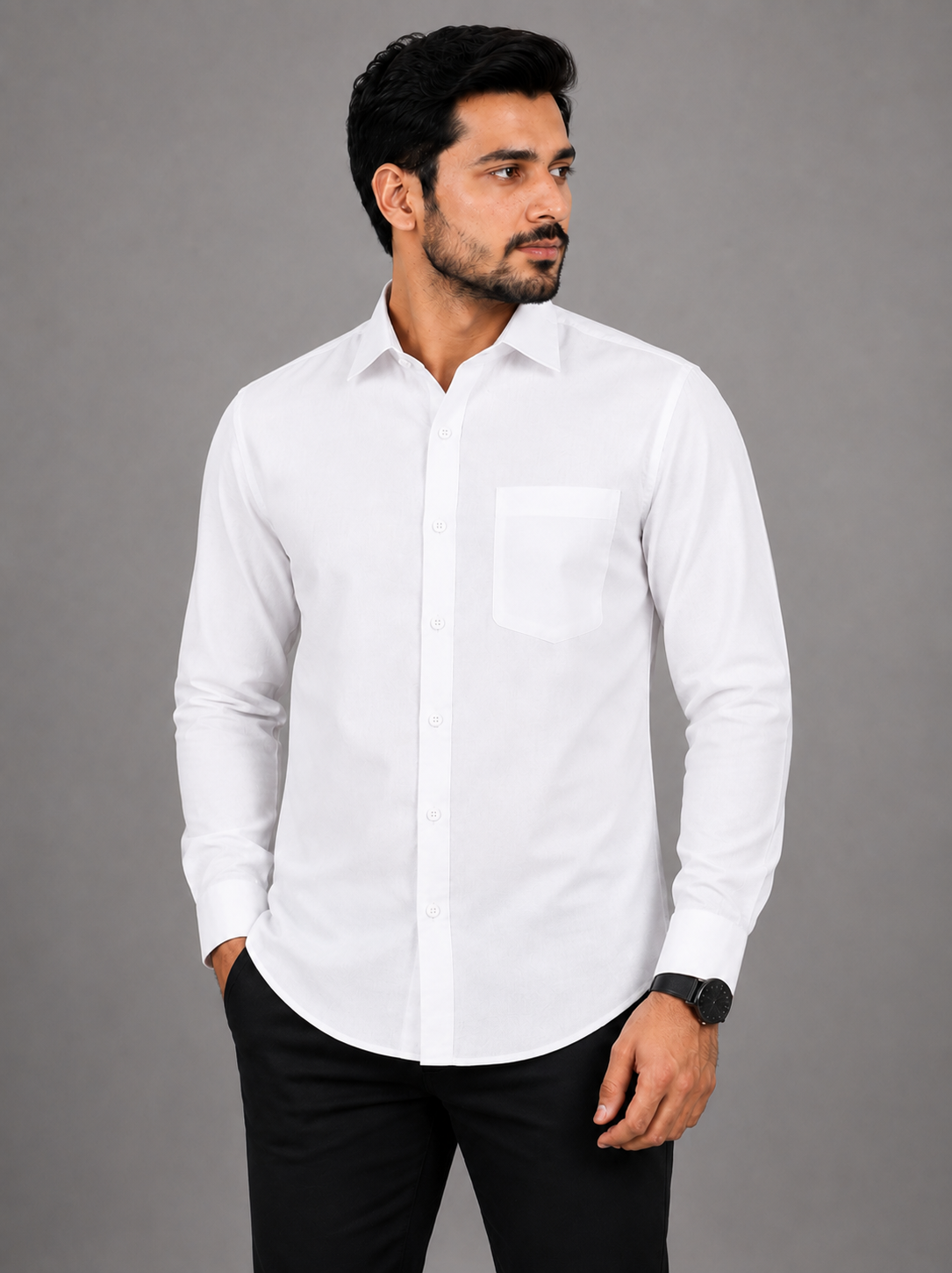 Premium Oxford Kent Collar Chest Pkt Shirt hover