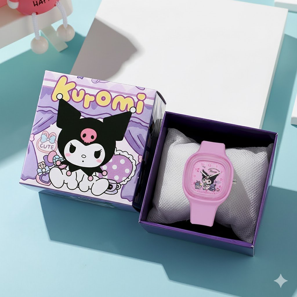 Large square dial sanrio watches - PURPLE hover