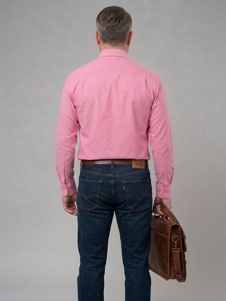 Premium Oxford Double Pkt Shirt - PINK hover