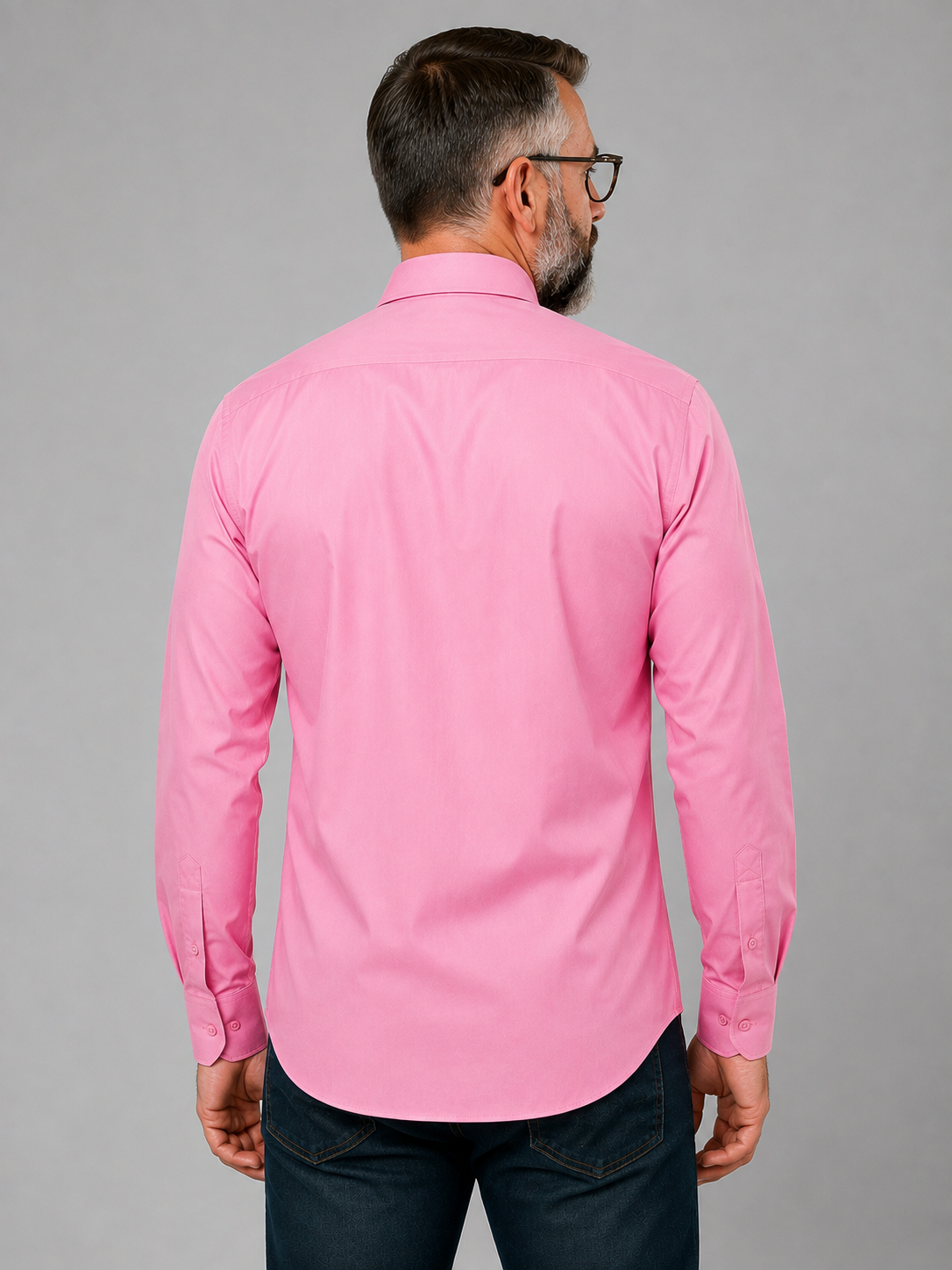 Premium Oxford Kent Collar Chest Pkt Shirt - PINK hover