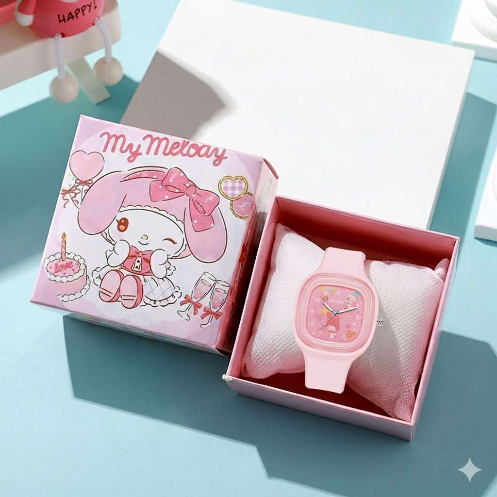 Large square dial sanrio watches - PINK hover