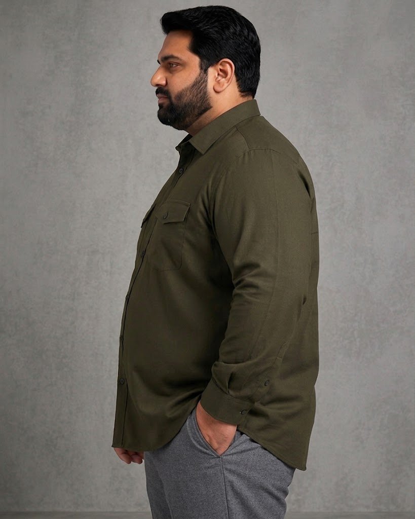 Premium Oxford Double Pkt Shirt - OLIVE hover