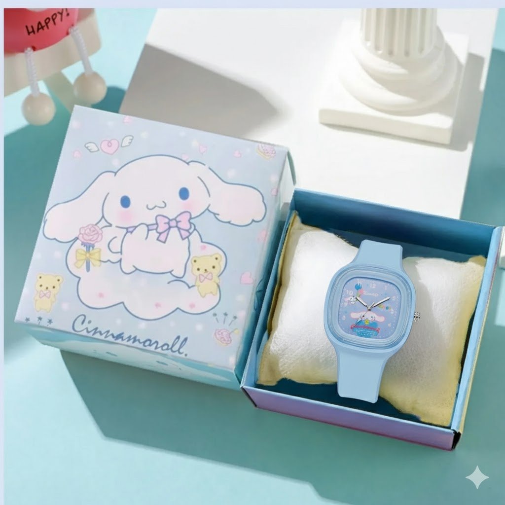 Large square dial sanrio watches - BLUE hover
