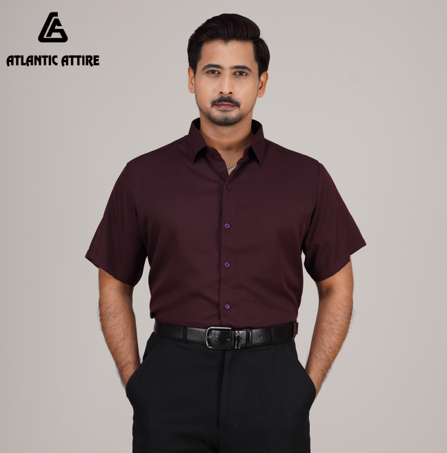 Premium China Engle Fabric Shirt - COFFEE S/SLV