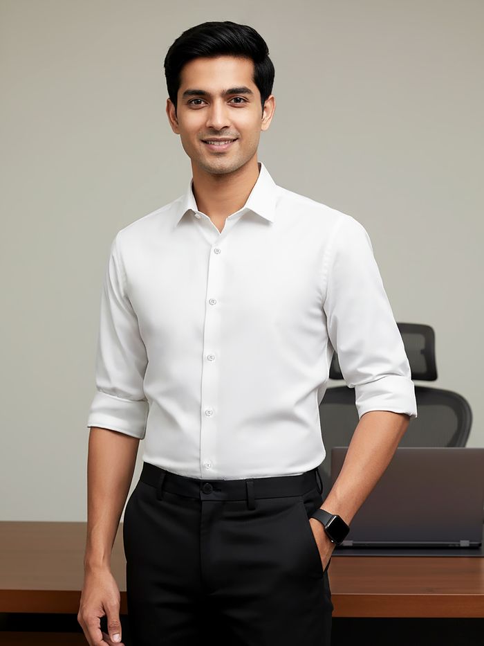 Premium Micro Spandex Shirt - WHITE L/SLV