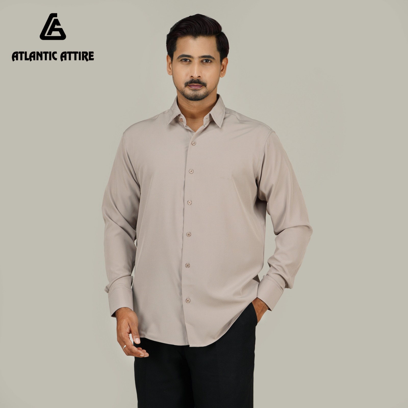 Premium Micro Spandex Shirt - LIGHT BEIGE L/SLV