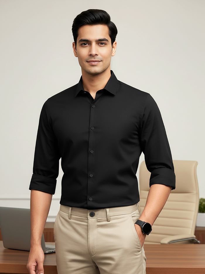 Premium Micro Spandex Shirt - BLACK L/SLV